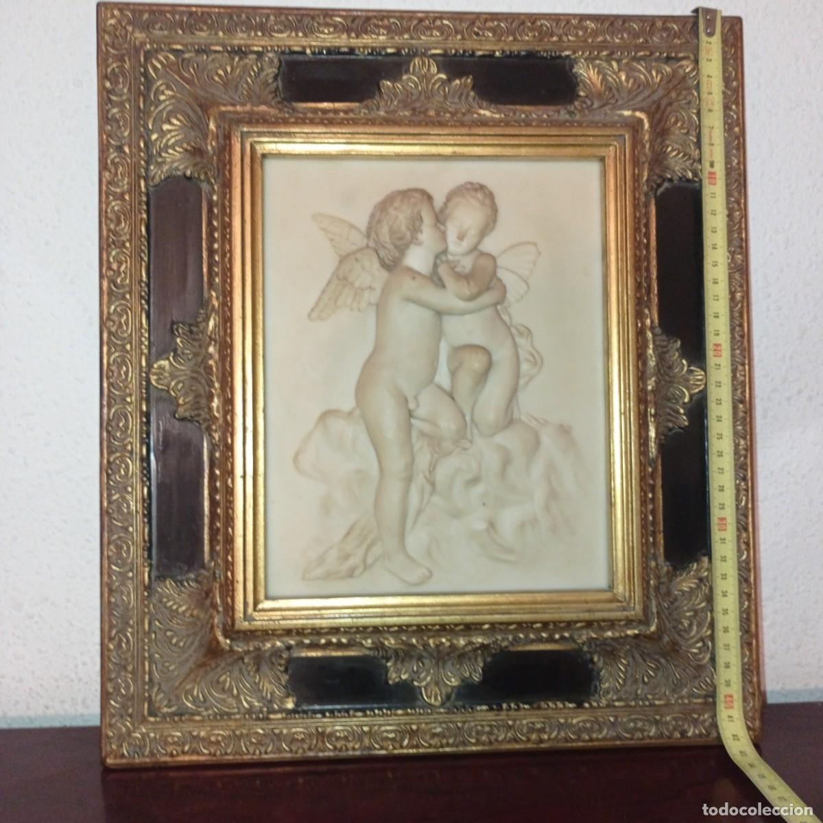 Antig&uuml;edades: Cuadro de alabastro de angelitos - Foto 1