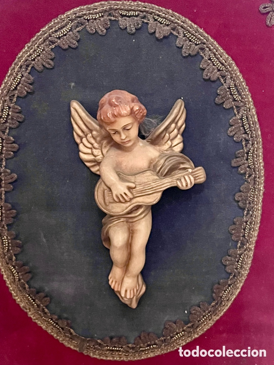 Antig&uuml;edades: CUADRO CON &Aacute;NGEL , muy antiguo - Foto 2