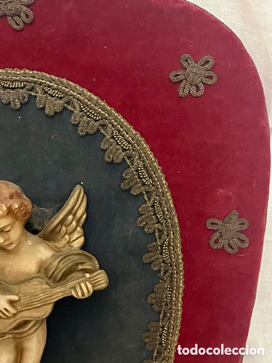 Antig&uuml;edades: CUADRO CON &Aacute;NGEL , muy antiguo - Foto 5