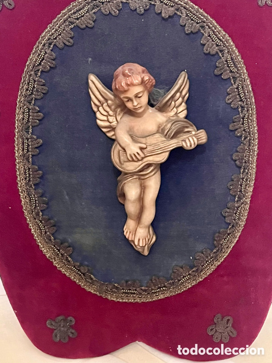 Antig&uuml;edades: CUADRO CON &Aacute;NGEL , muy antiguo - Foto 6