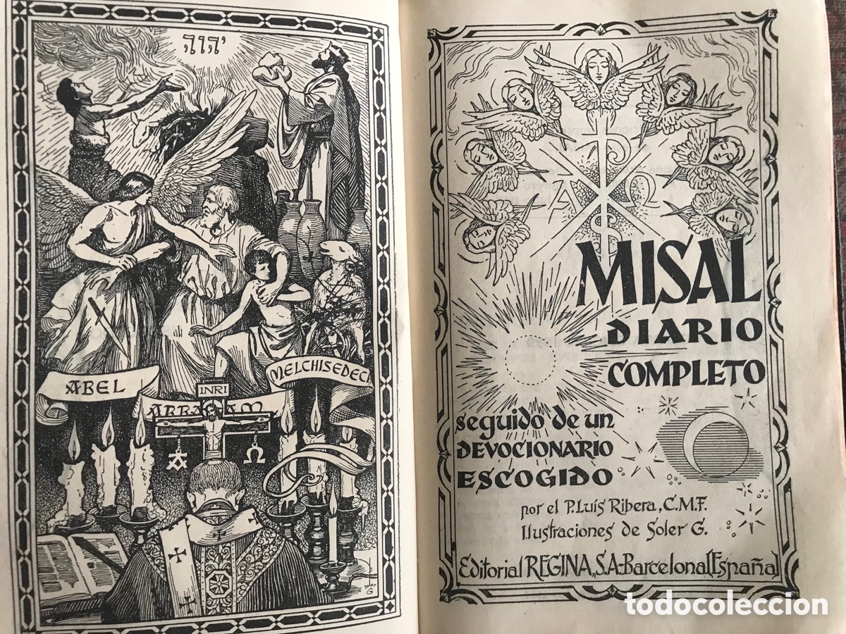 Antig&uuml;edades: Misal antiguo de 1959 con tapas de piel - Foto 3