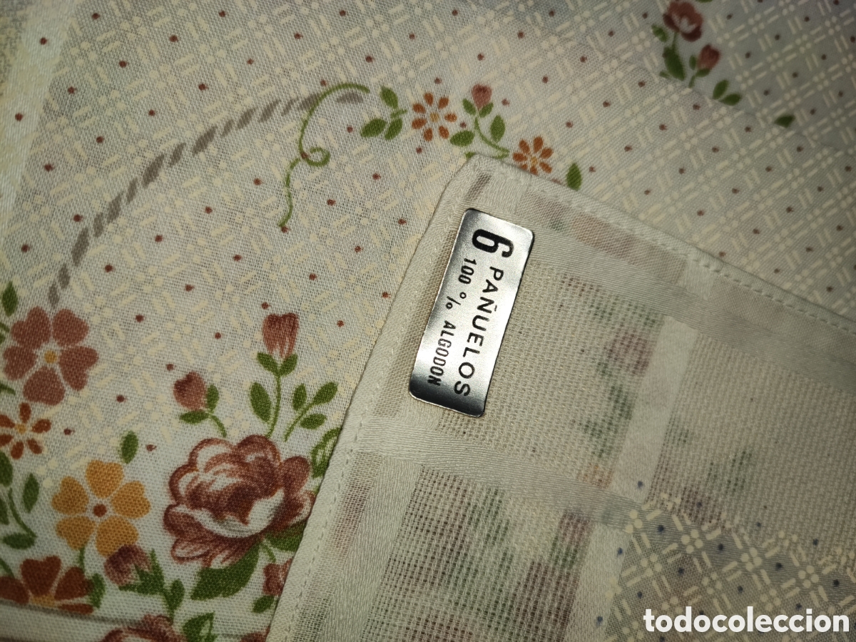 Antig&uuml;edades: 6 pa&ntilde;uelos algod&oacute;n estampados. - Foto 2