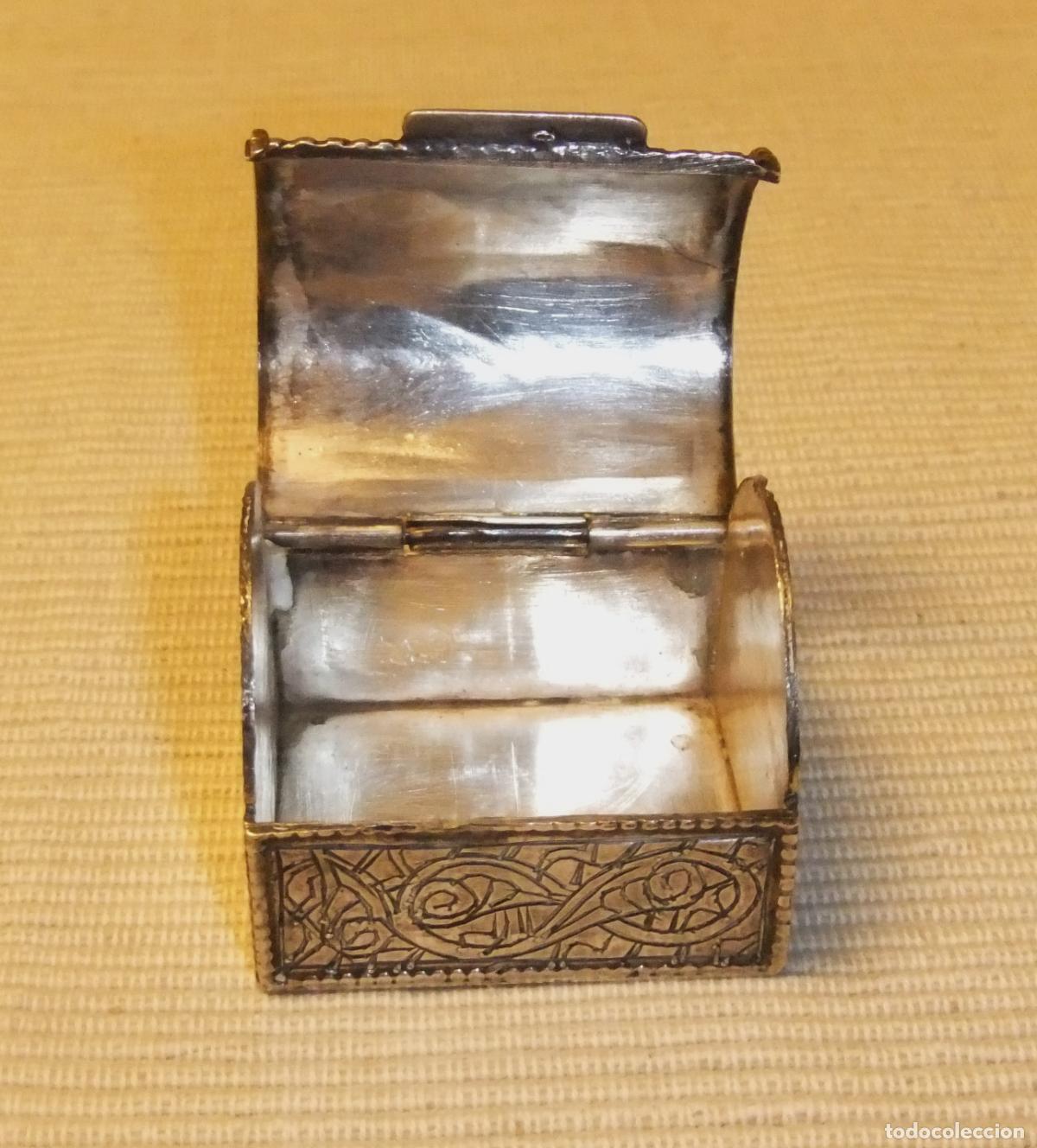 Antig&uuml;edades: ANTIGUA CAJA DE PLATA PARA TABACO O RAP&Eacute; - Foto 6