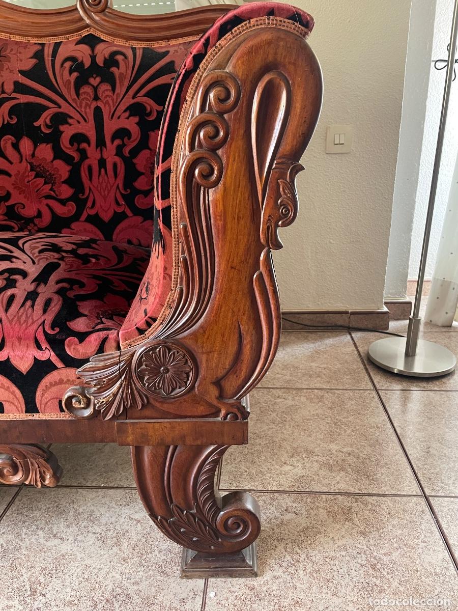 Antig&uuml;edades: Sof&aacute;, 2 sillas y 2 sillones terciopelo - Foto 5