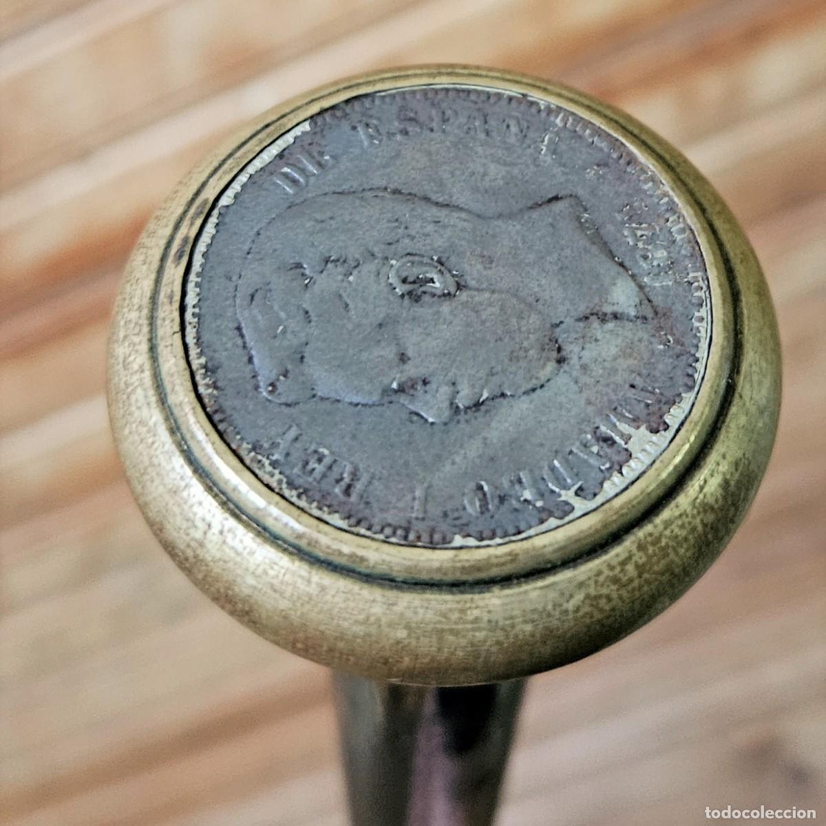 Antig&uuml;edades: Baston antiguo con medalla. 88 cm !! - Foto 1