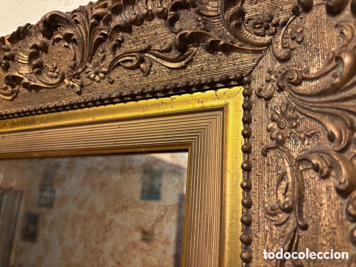 Antig&uuml;edades: Espejo madera dorado - Foto 3