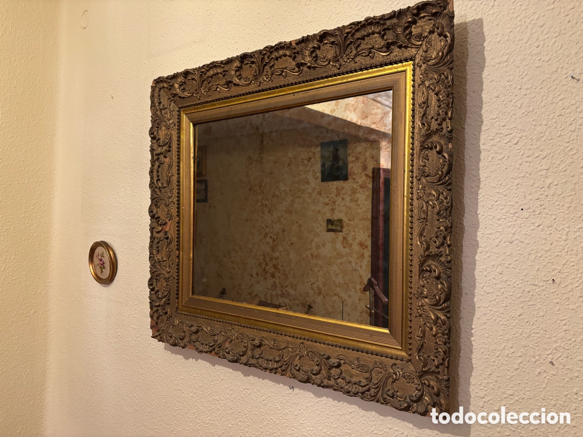 Antig&uuml;edades: Espejo madera dorado - Foto 1