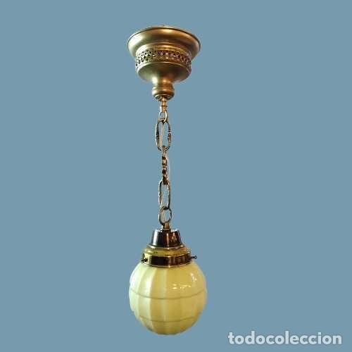 Antig&uuml;edades: L&Aacute;MPARA GLOBO AMARILLO ART-DEC&Oacute; - Foto 1