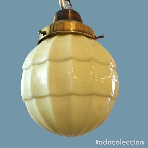 Antig&uuml;edades: L&Aacute;MPARA GLOBO AMARILLO ART-DEC&Oacute; - Foto 2
