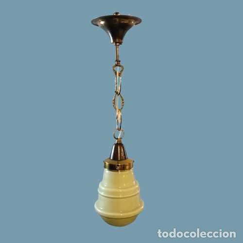 Antig&uuml;edades: L&Aacute;MPARA GLOBO AMARILLO ART-DEC&Oacute; - Foto 1