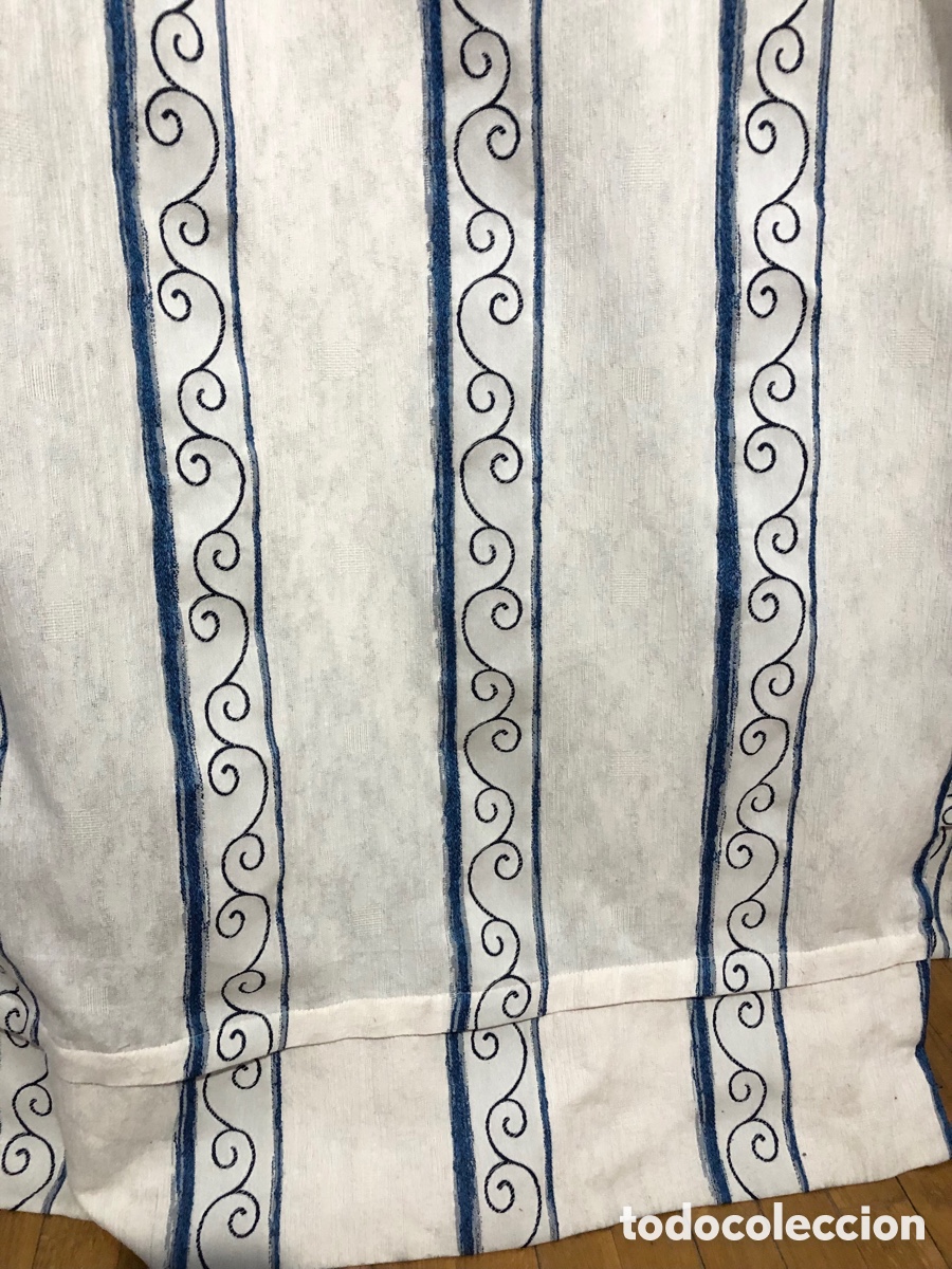 Antig&uuml;edades: JUEGO DE CORTINAS DE ALGOD&Oacute;N ELEGANTE - Foto 2
