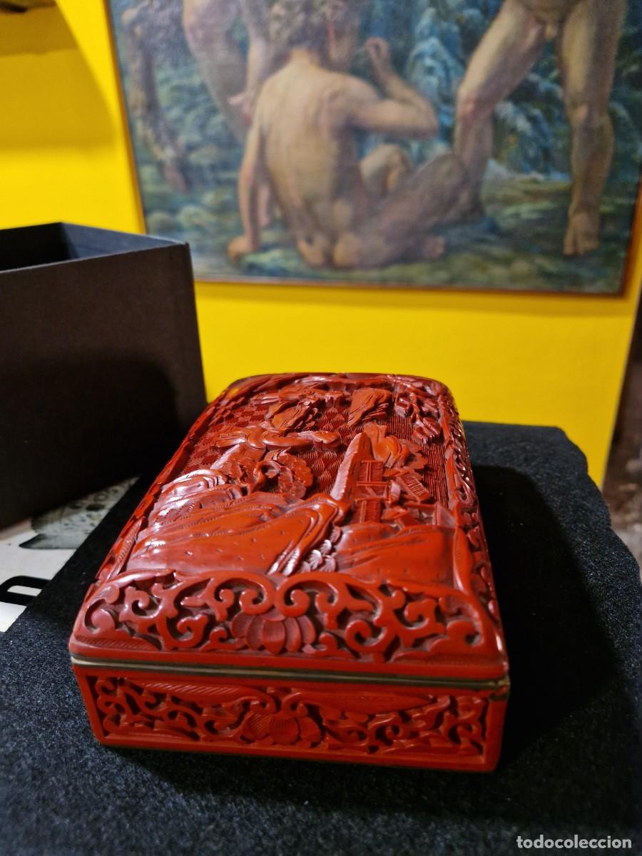 Antig&uuml;edades: CAJA DE LACA CHINA CINNABAR - Foto 2