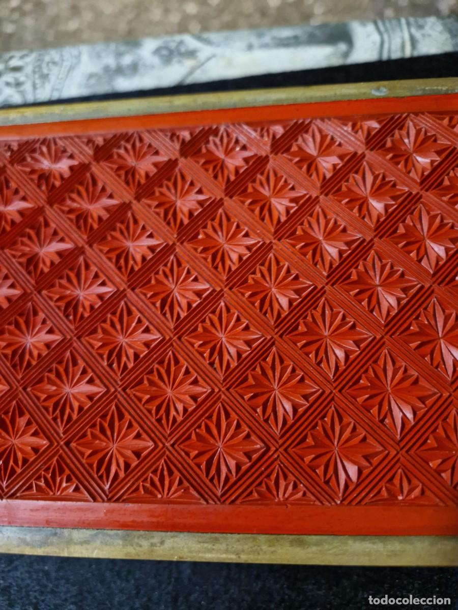 Antig&uuml;edades: CAJA DE LACA CHINA CINNABAR - Foto 4