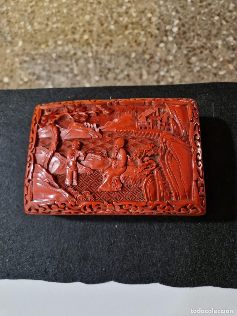 Antig&uuml;edades: CAJA DE LACA CHINA CINNABAR - Foto 9