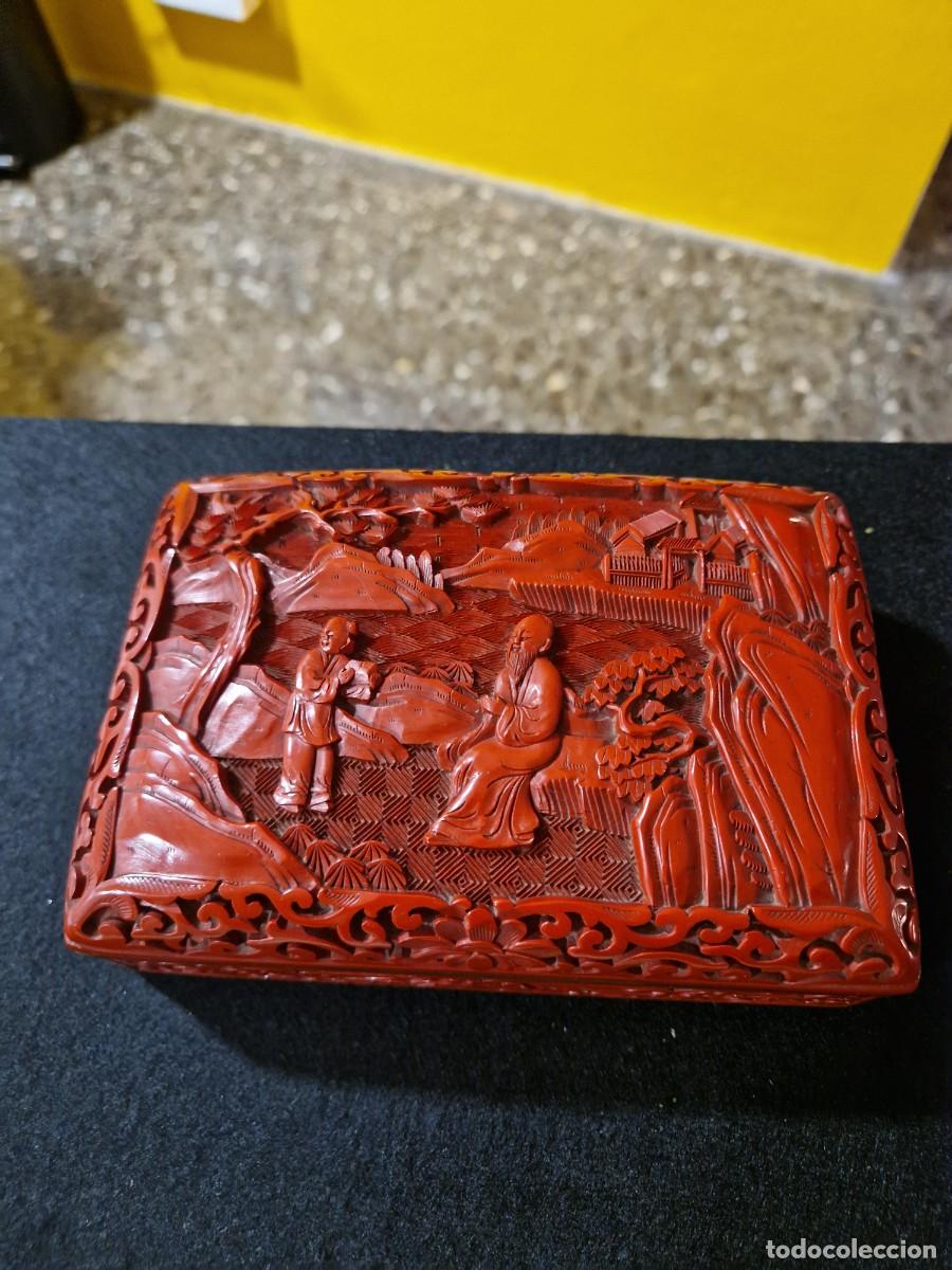 Antig&uuml;edades: CAJA DE LACA CHINA CINNABAR - Foto 11