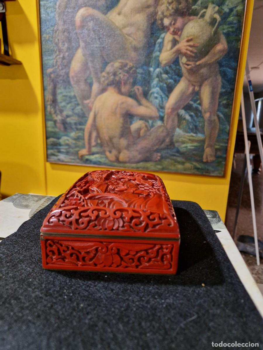 Antig&uuml;edades: CAJA DE LACA CHINA CINNABAR - Foto 14