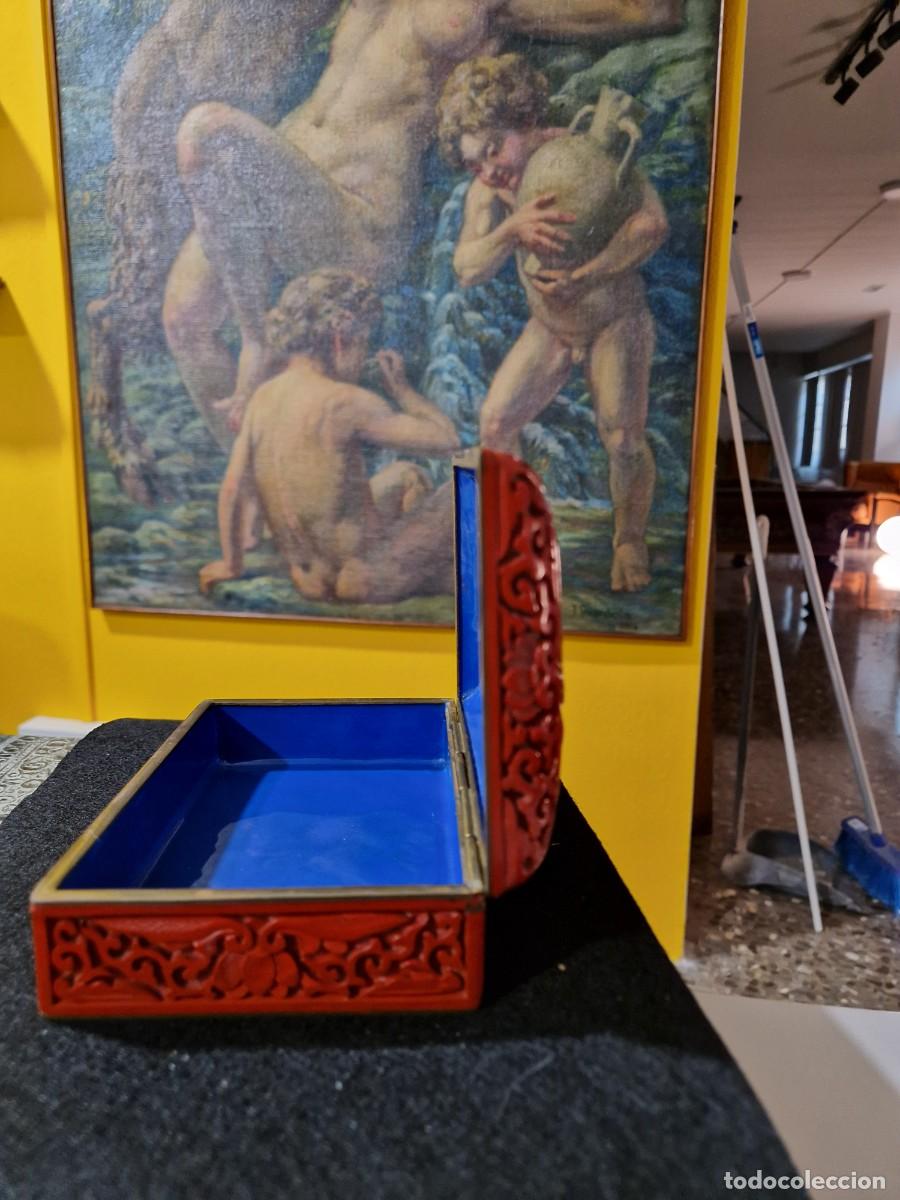 Antig&uuml;edades: CAJA DE LACA CHINA CINNABAR - Foto 15