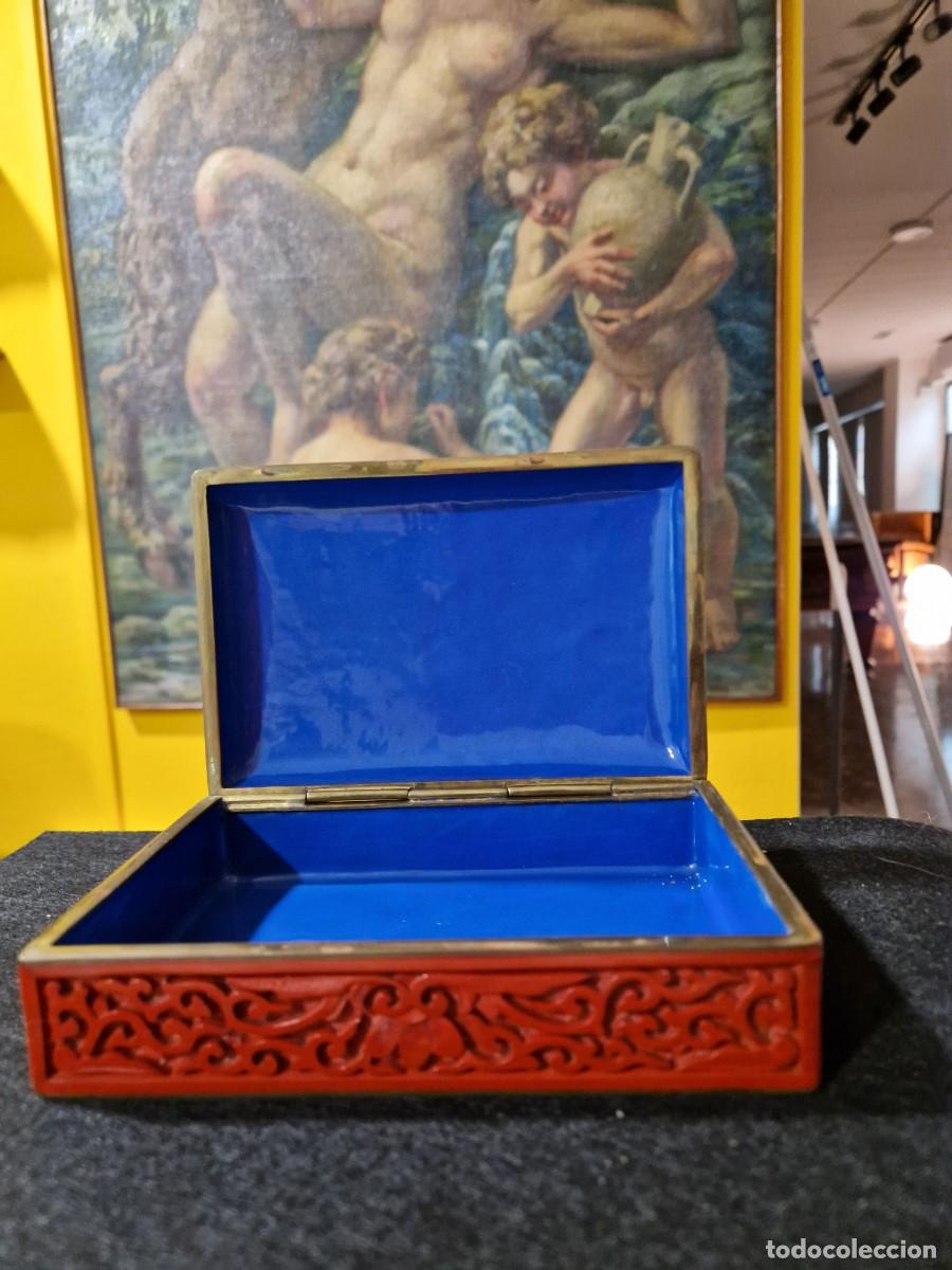 Antig&uuml;edades: CAJA DE LACA CHINA CINNABAR - Foto 16