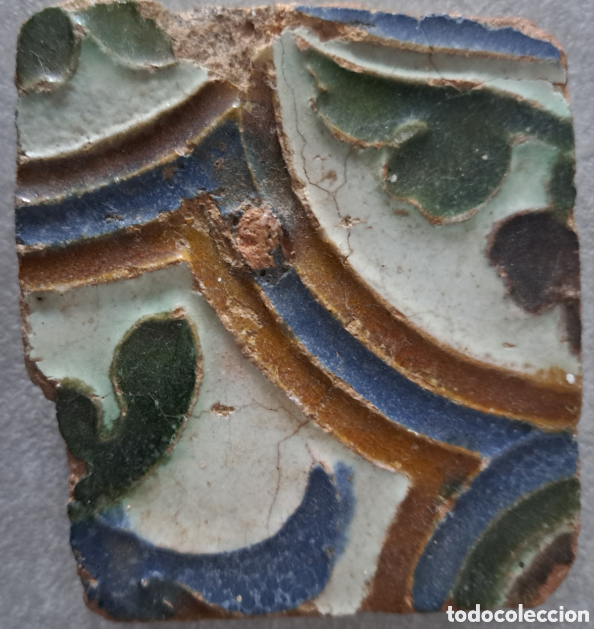 Antig&uuml;edades: Fragmento azulejo siglo XVI. - Foto 1