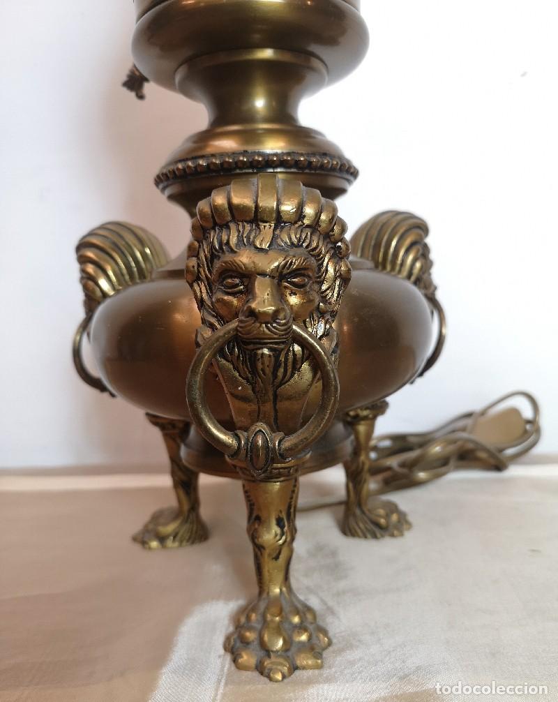 Antig&uuml;edades: L&aacute;mpara Sobremesa Leones - Foto 8