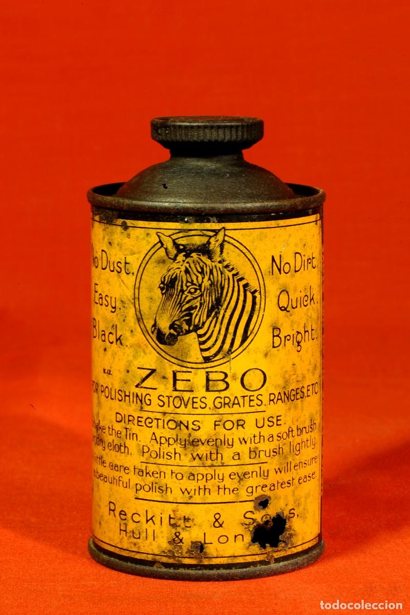 Antig&uuml;edades: Antiguo bote de Hojalata ZEBO - Foto 3
