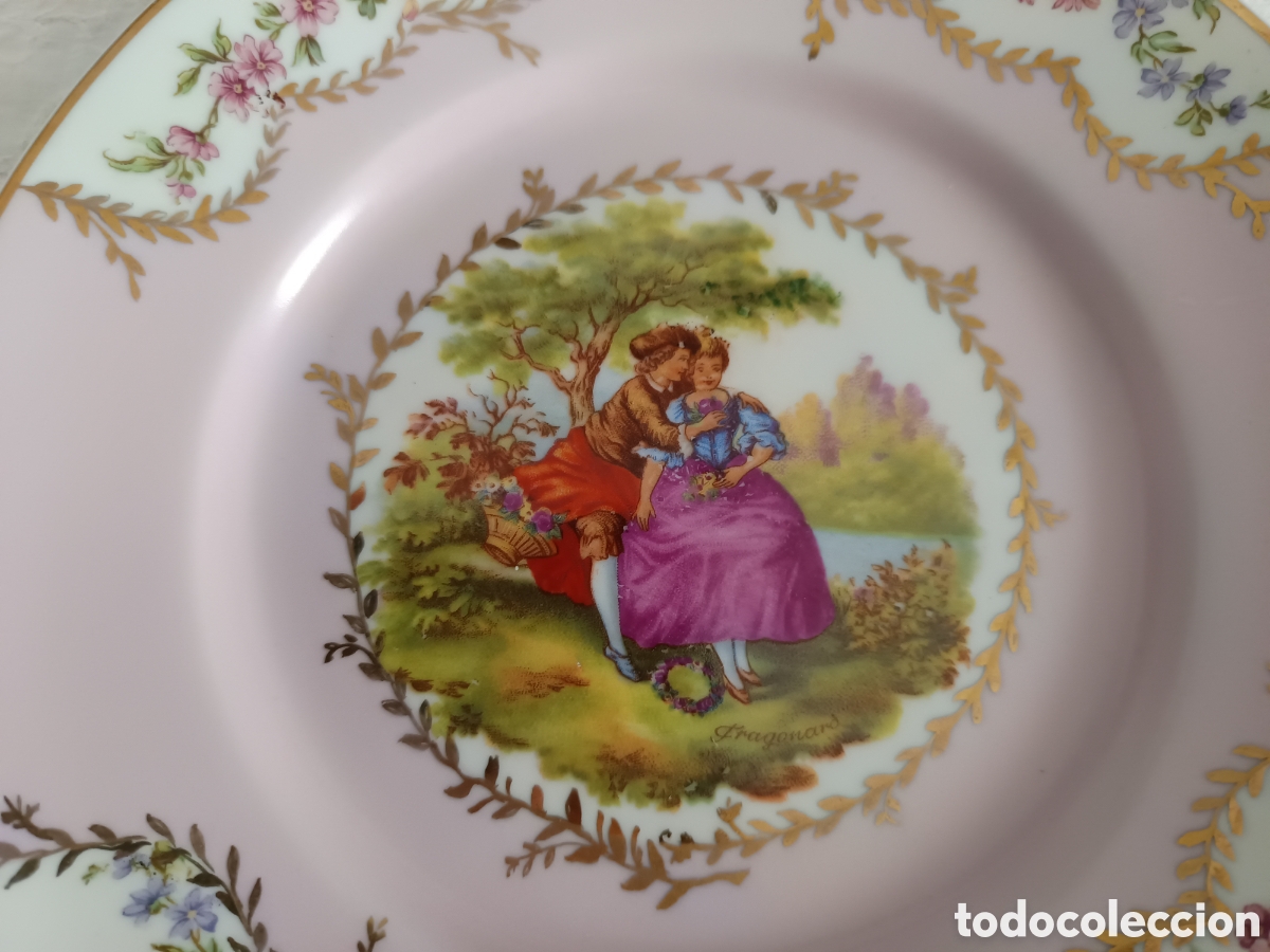 Antig&uuml;edades: Plato porcelana Fragonard - Foto 2