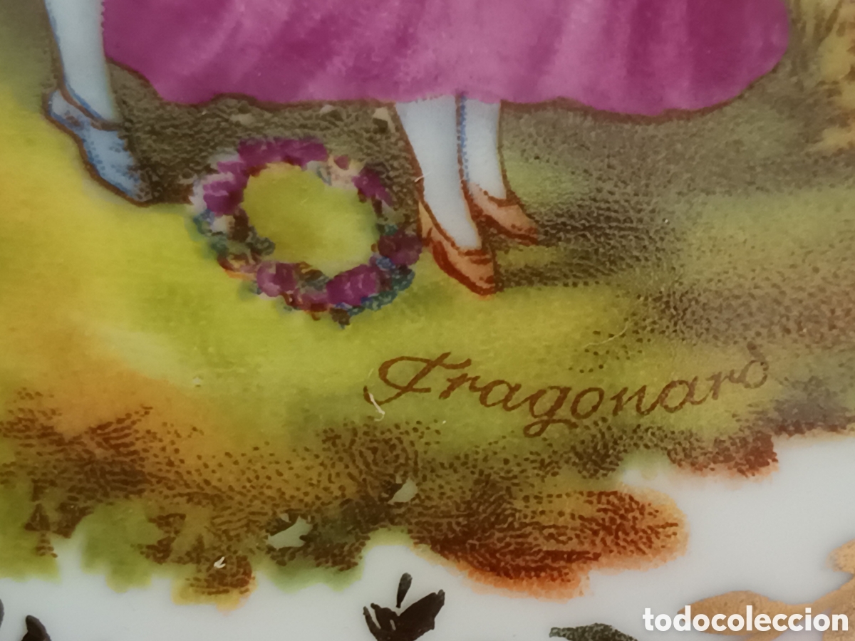 Antig&uuml;edades: Plato porcelana Fragonard - Foto 4