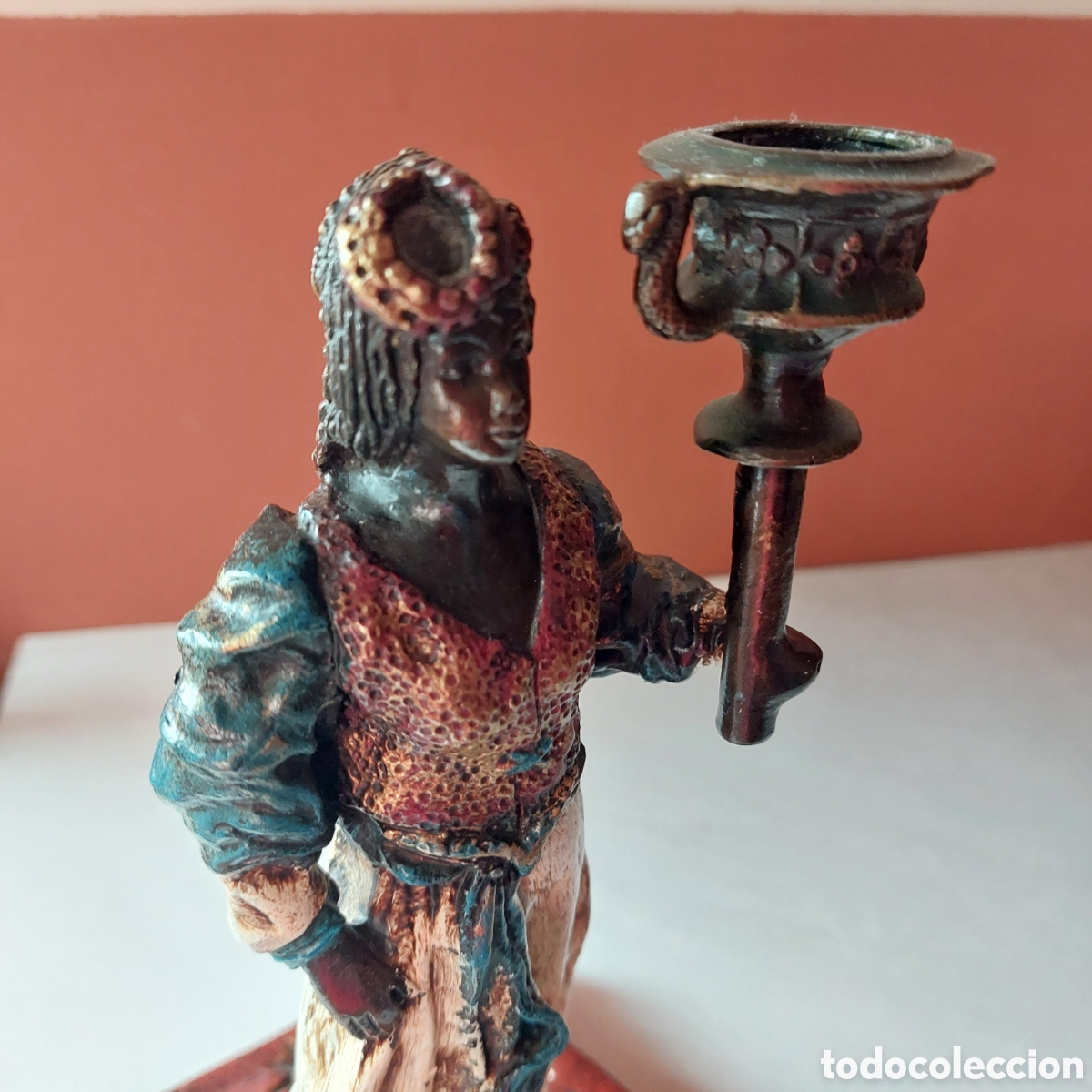 Antig&uuml;edades: Figura de hierro. Antorchero. - Foto 2