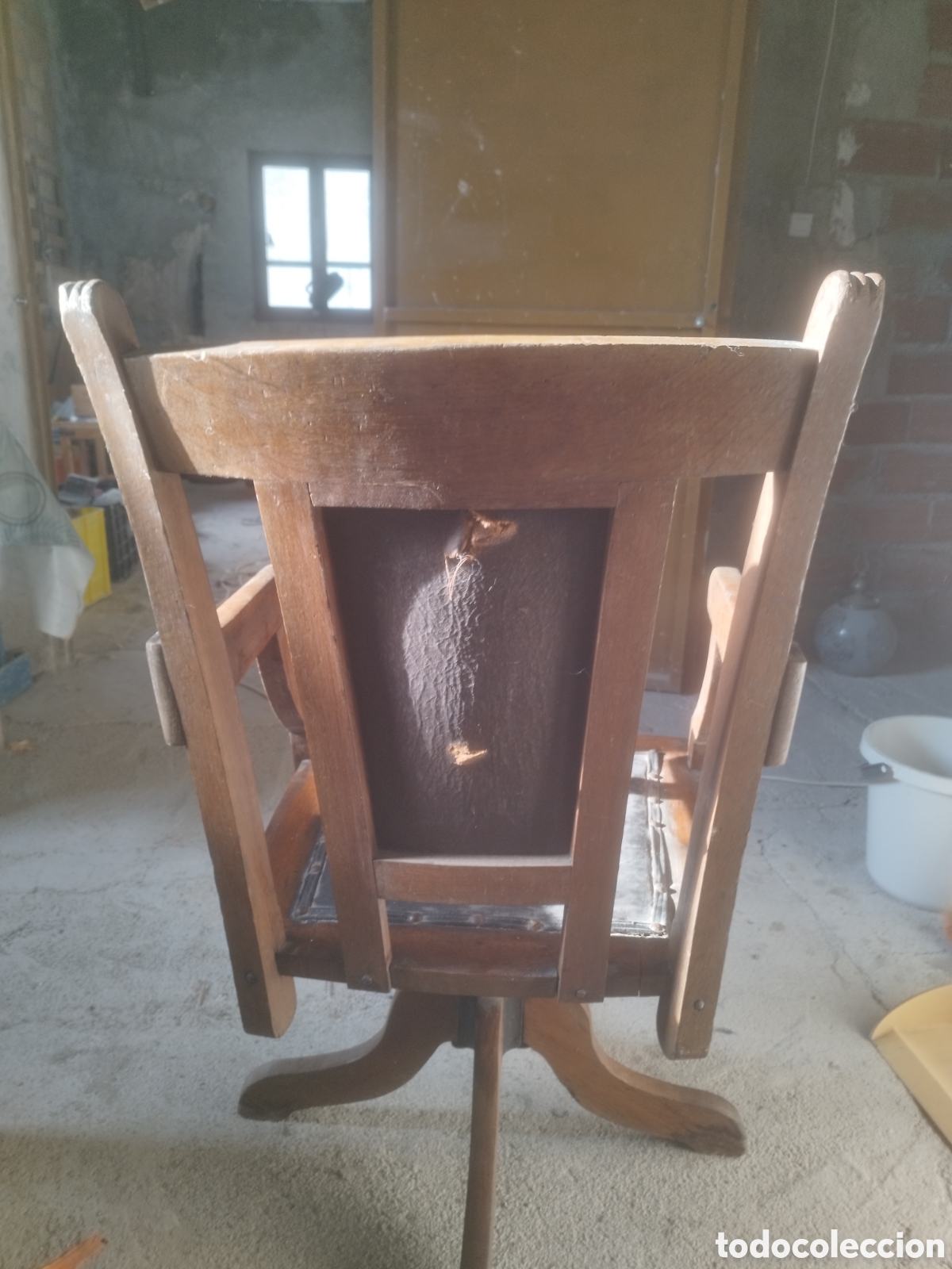 Antig&uuml;edades: Silla giratoria reclinatoria roble - Foto 2