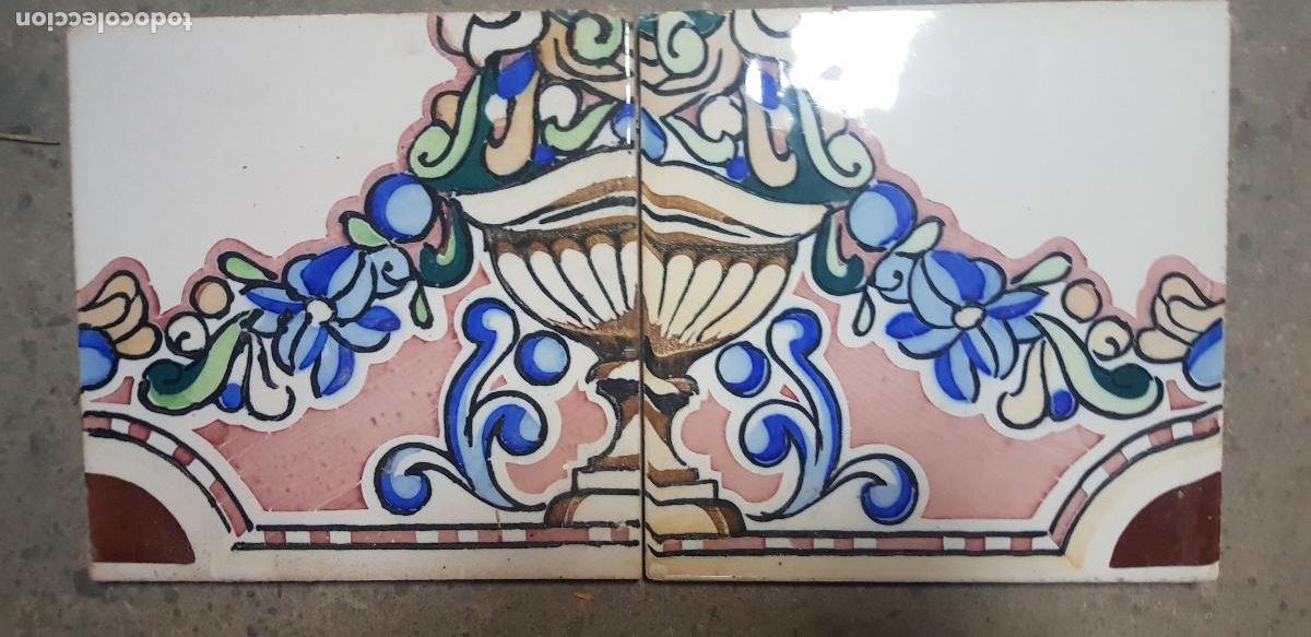 Antig&uuml;edades: DOS AZULEJOS DECORATIVOS - Foto 3