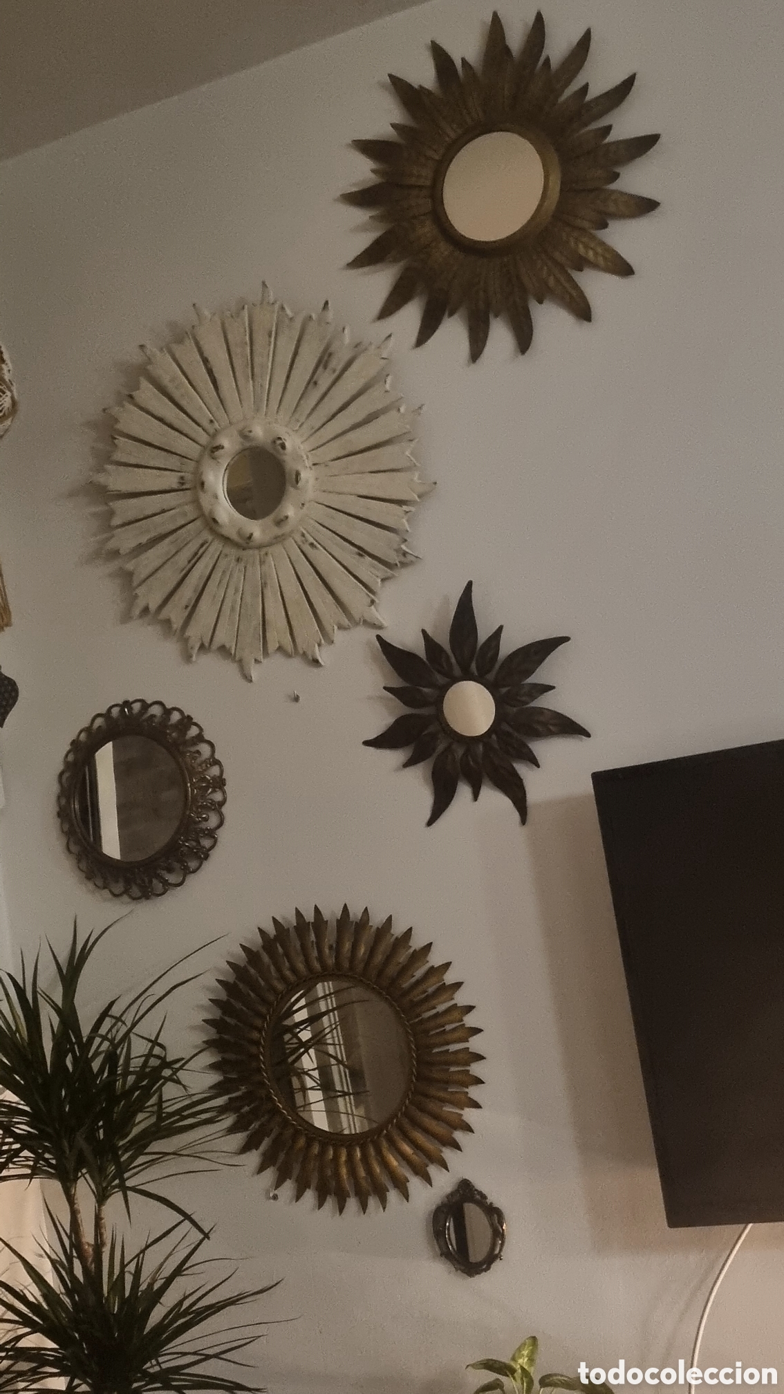 Antig&uuml;edades: Espejo sol modera an̈os 40-50 - Foto 7