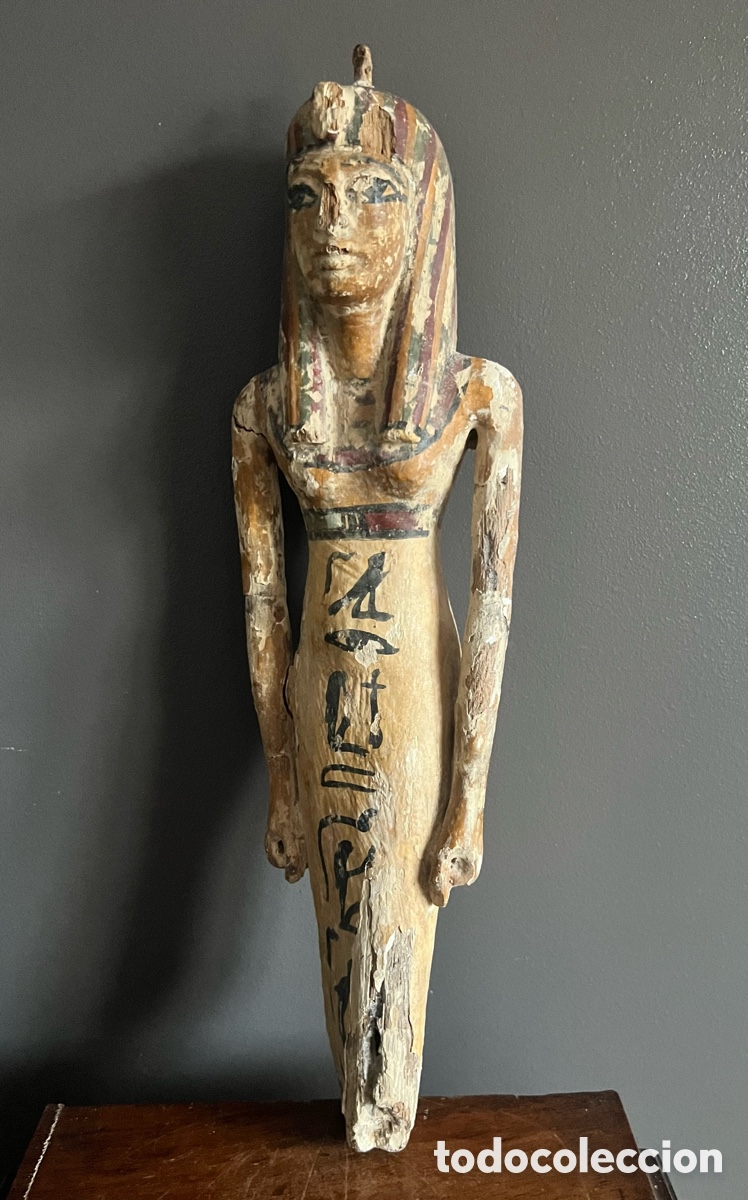 Antig&uuml;edades: Estatuilla de cortesana , madera estucado - Foto 2