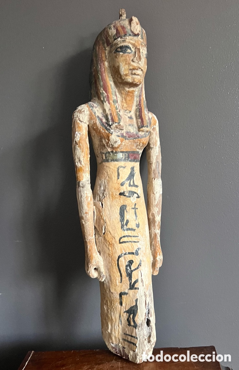 Antig&uuml;edades: Estatuilla de cortesana , madera estucado - Foto 3