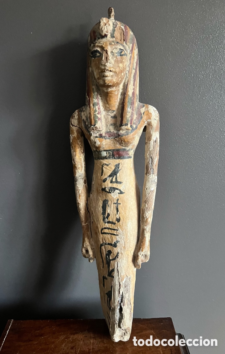Antig&uuml;edades: Estatuilla de cortesana , madera estucado - Foto 5