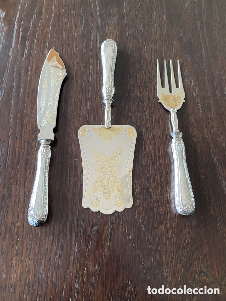 Antig&uuml;edades: Cubiertos de servir con mango de plata - Foto 20