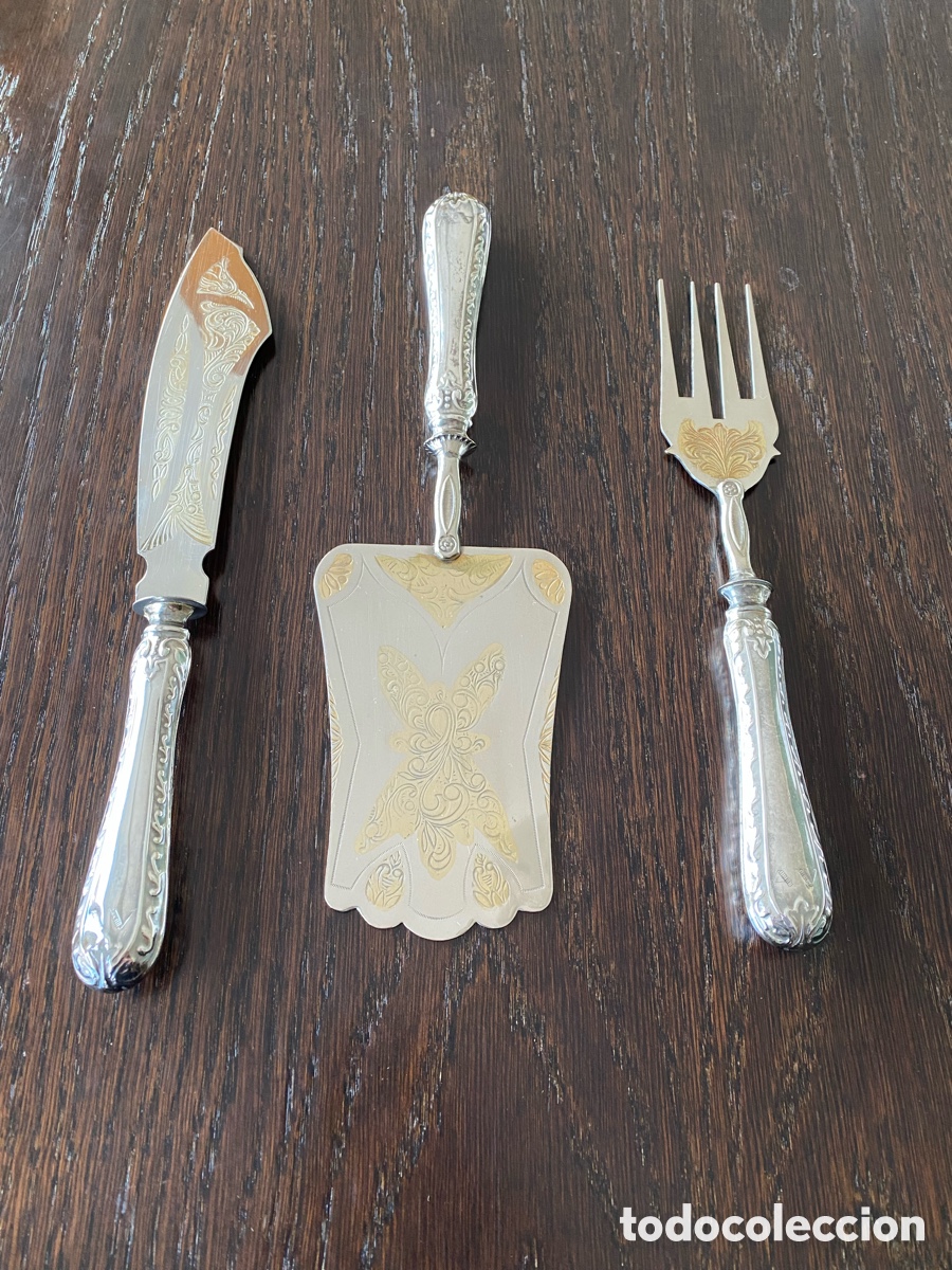 Antig&uuml;edades: Cubiertos de servir con mango de plata - Foto 21