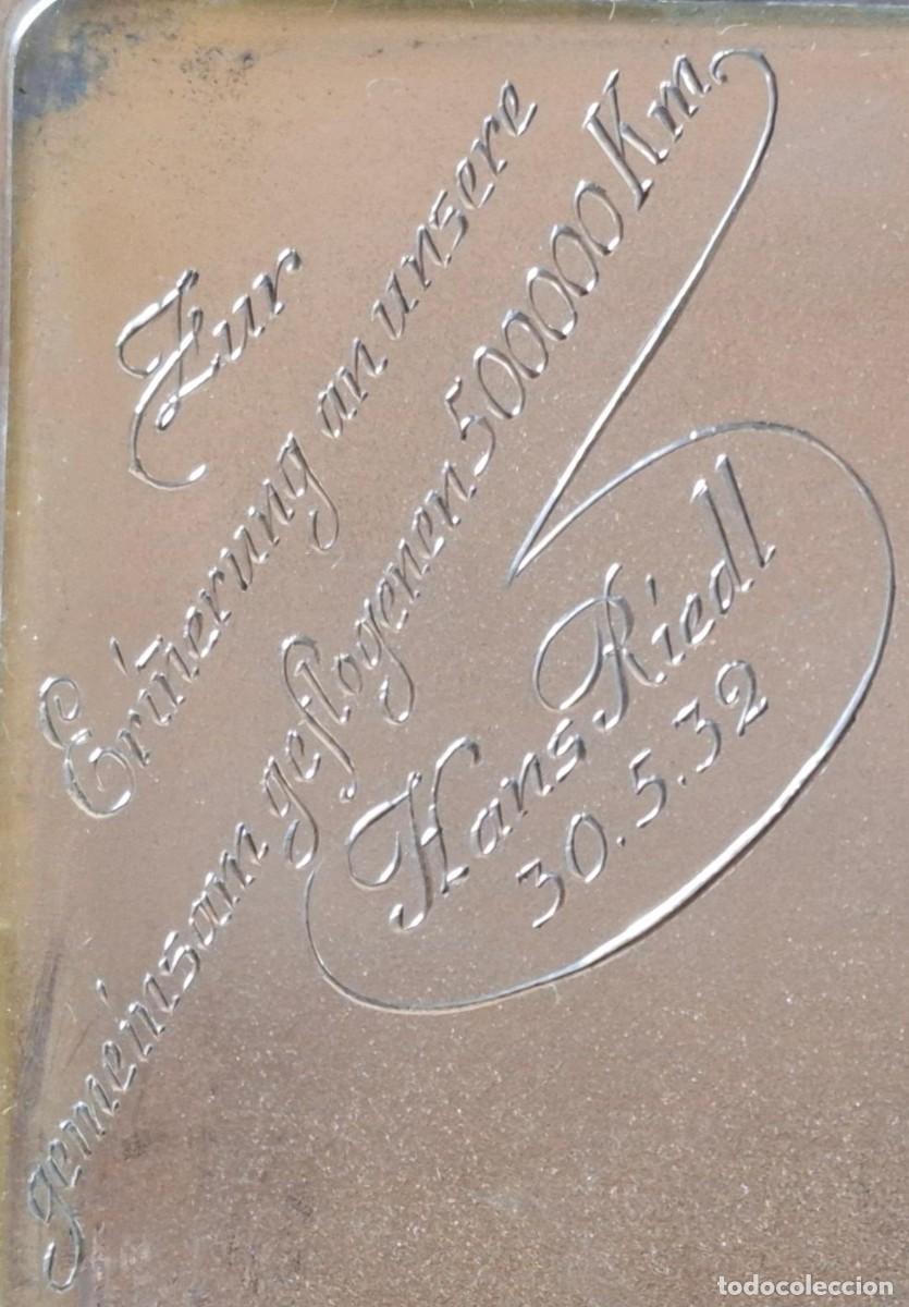 Antig&uuml;edades: (PLAN-250322)PITILLERA DE PLATA DEDICADA EN 1932 - Foto 3