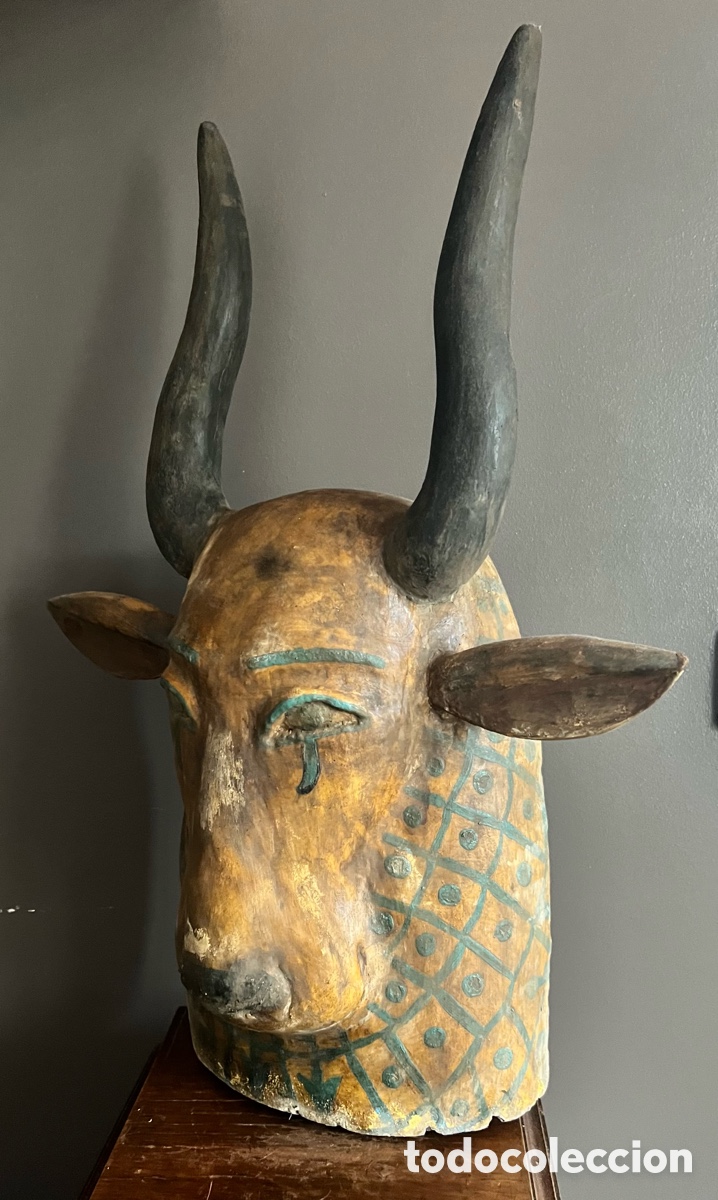 Antig&uuml;edades: Mascara de Sarc&oacute;fago representando a la diosa Hathor - Foto 2