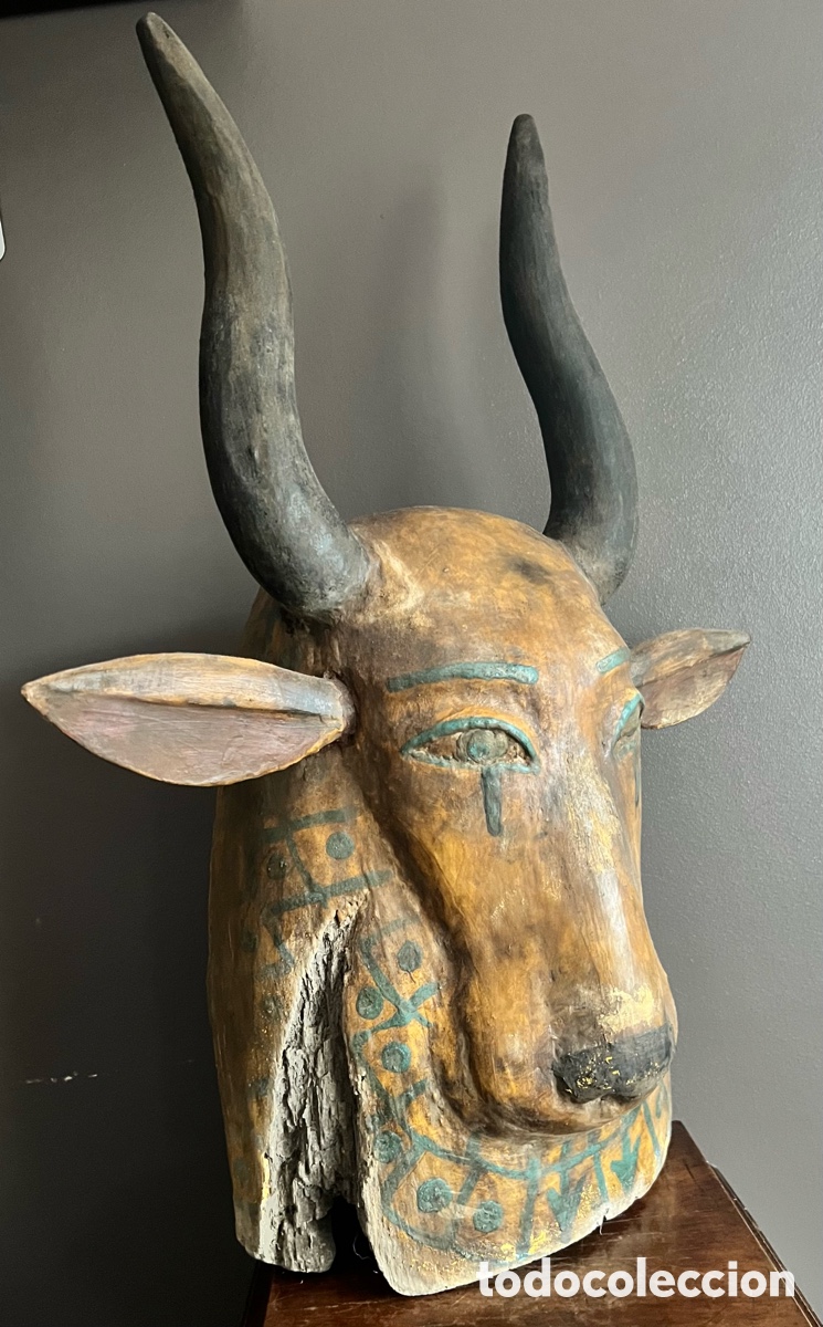 Antig&uuml;edades: Mascara de Sarc&oacute;fago representando a la diosa Hathor - Foto 3