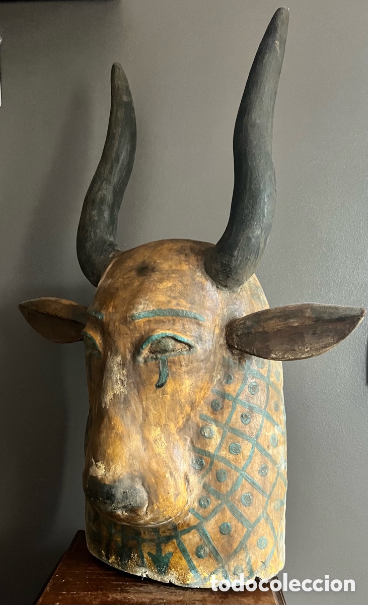 Antig&uuml;edades: Mascara de Sarc&oacute;fago representando a la diosa Hathor - Foto 5
