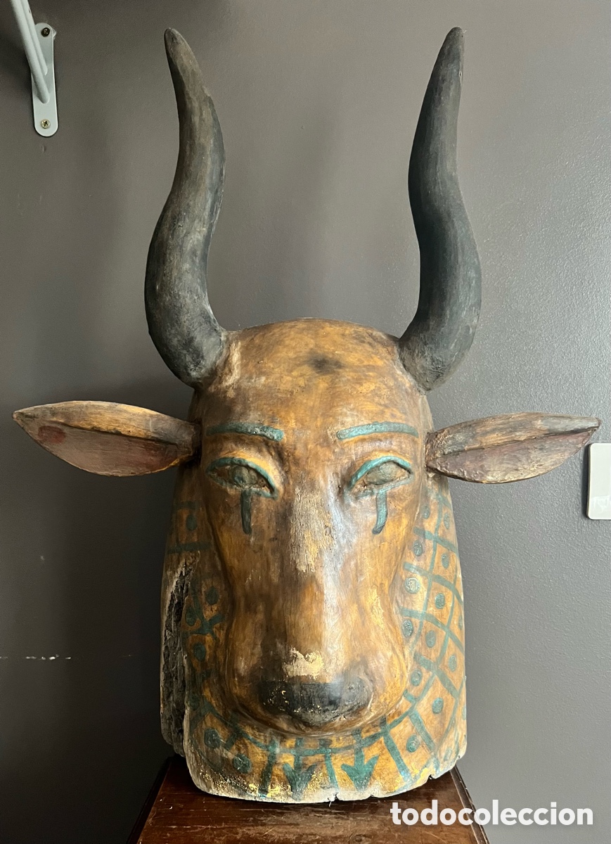 Antig&uuml;edades: Mascara de Sarc&oacute;fago representando a la diosa Hathor - Foto 6