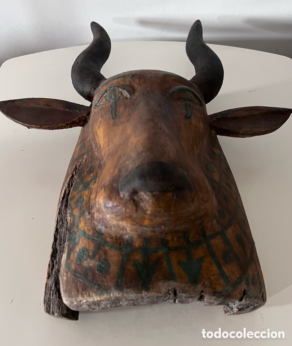 Antig&uuml;edades: Mascara de Sarc&oacute;fago representando a la diosa Hathor - Foto 8