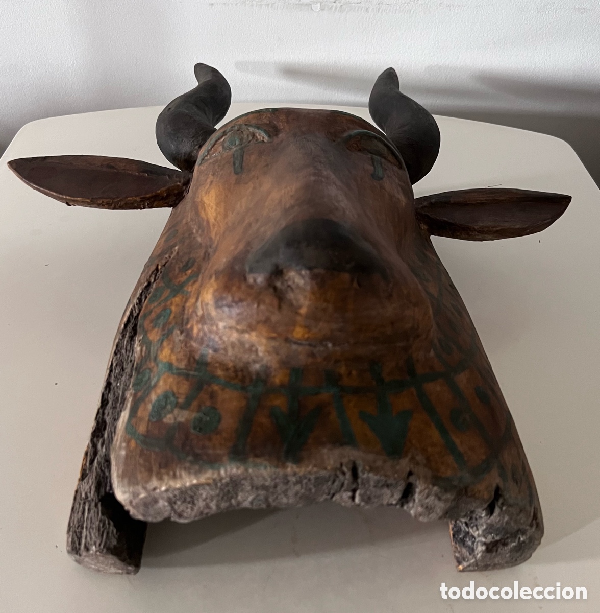 Antig&uuml;edades: Mascara de Sarc&oacute;fago representando a la diosa Hathor - Foto 9