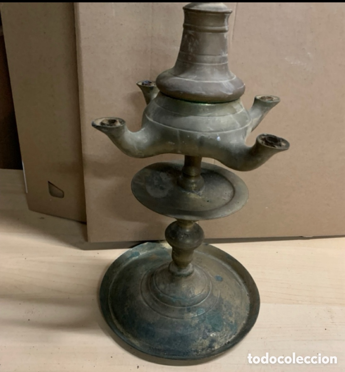 Antig&uuml;edades: Antigua l&aacute;mpara de aceite - Foto 2