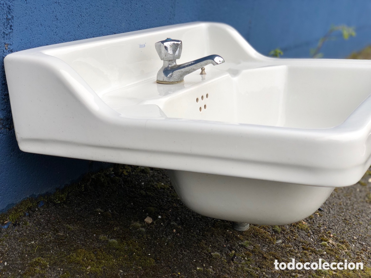 Antig&uuml;edades: ANTIGUO LAVABO ROCA CON GRIFO - Foto 2
