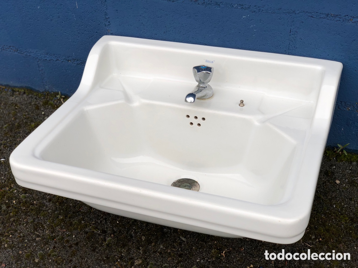 Antig&uuml;edades: ANTIGUO LAVABO ROCA CON GRIFO - Foto 5