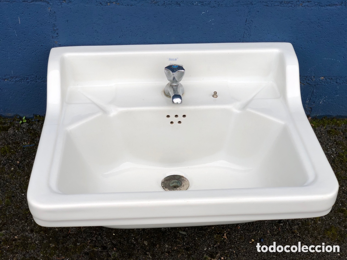 Antig&uuml;edades: ANTIGUO LAVABO ROCA CON GRIFO - Foto 7