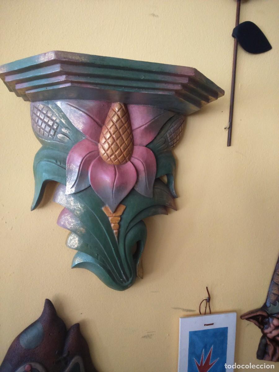 Antig&uuml;edades: MENSULA EN MADERA -- DOS PIEZAS -- - Foto 2