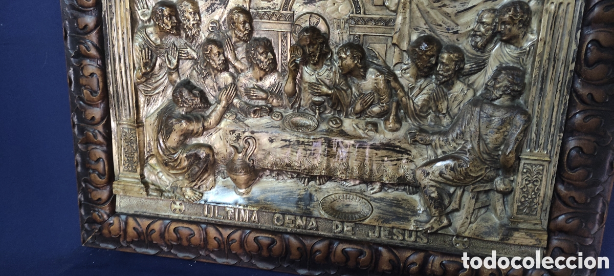Antig&uuml;edades: Cuadro de metal Santa Cena - Foto 3