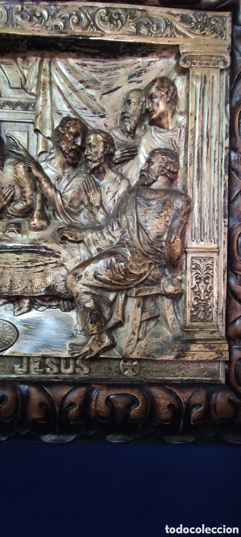 Antig&uuml;edades: Cuadro de metal Santa Cena - Foto 6